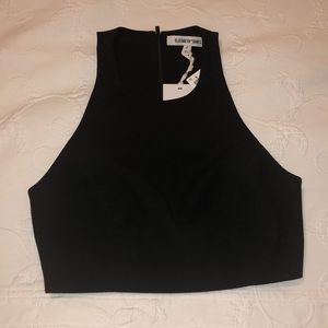 NWT Black Back Zip Elizabeth & James Crop Top